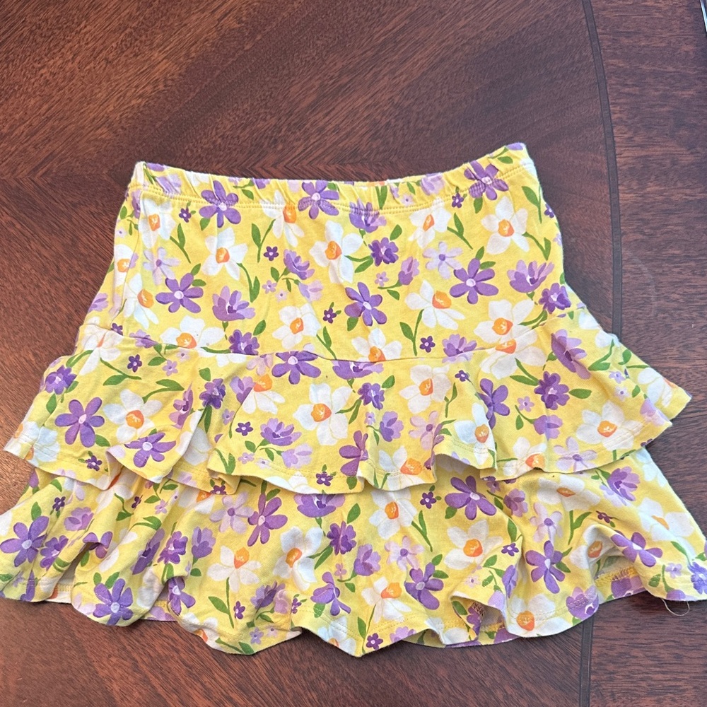Gymboree Yellow and Purple Floral Skirt
